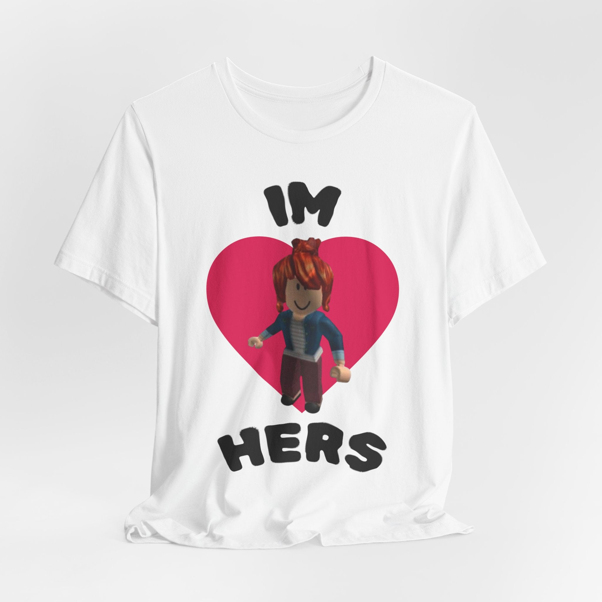 I'm Hers Graphic Tee — Cute Heart Roblox-Inspired Couple Shirt