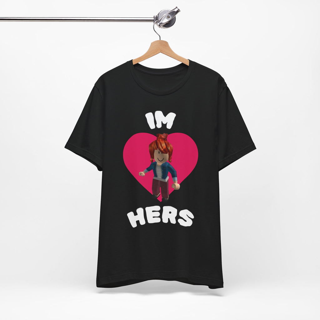 I'm Hers Graphic Tee — Cute Heart Roblox-Inspired Couple Shirt