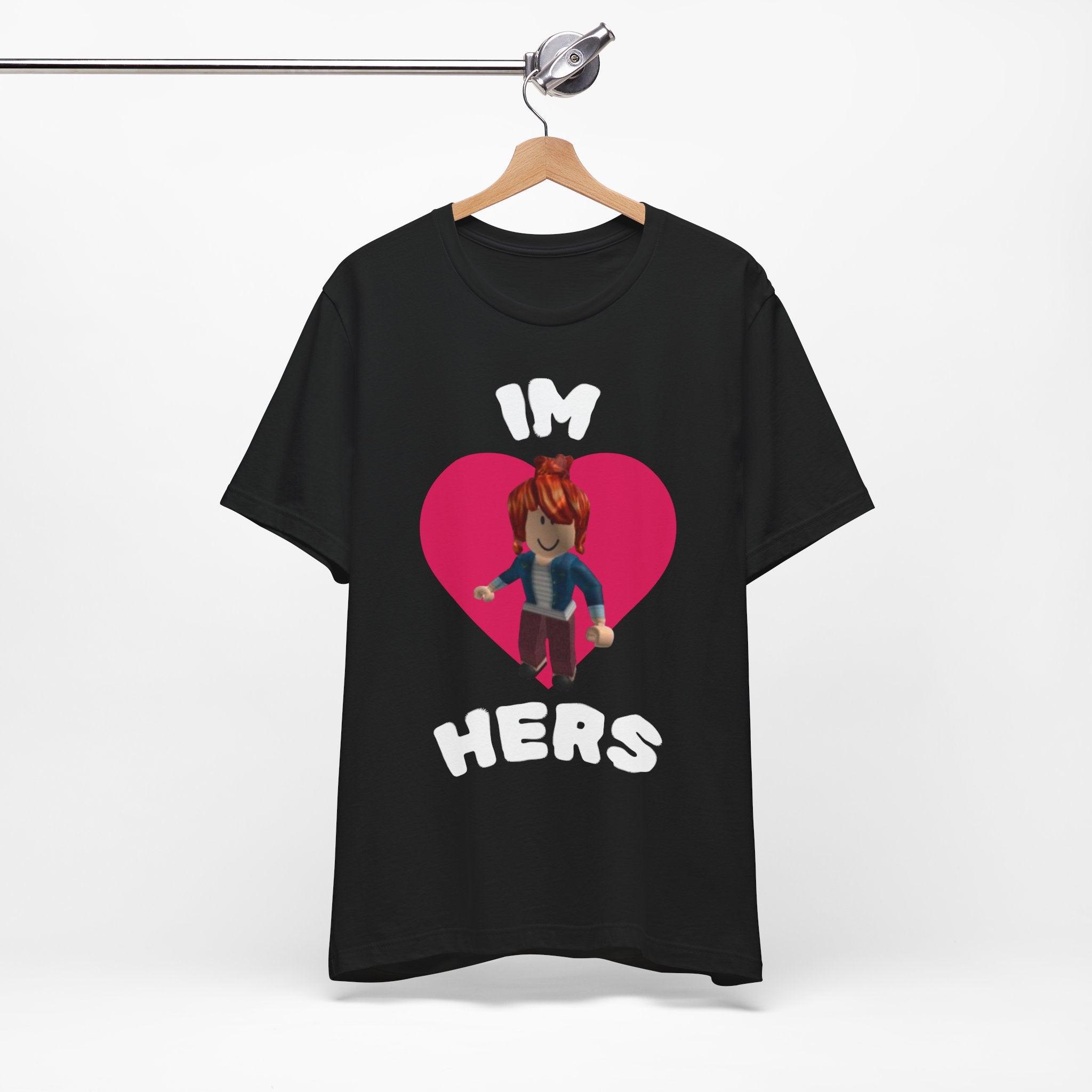 I'm Hers Graphic Tee — Cute Heart Roblox-Inspired Couple Shirt
