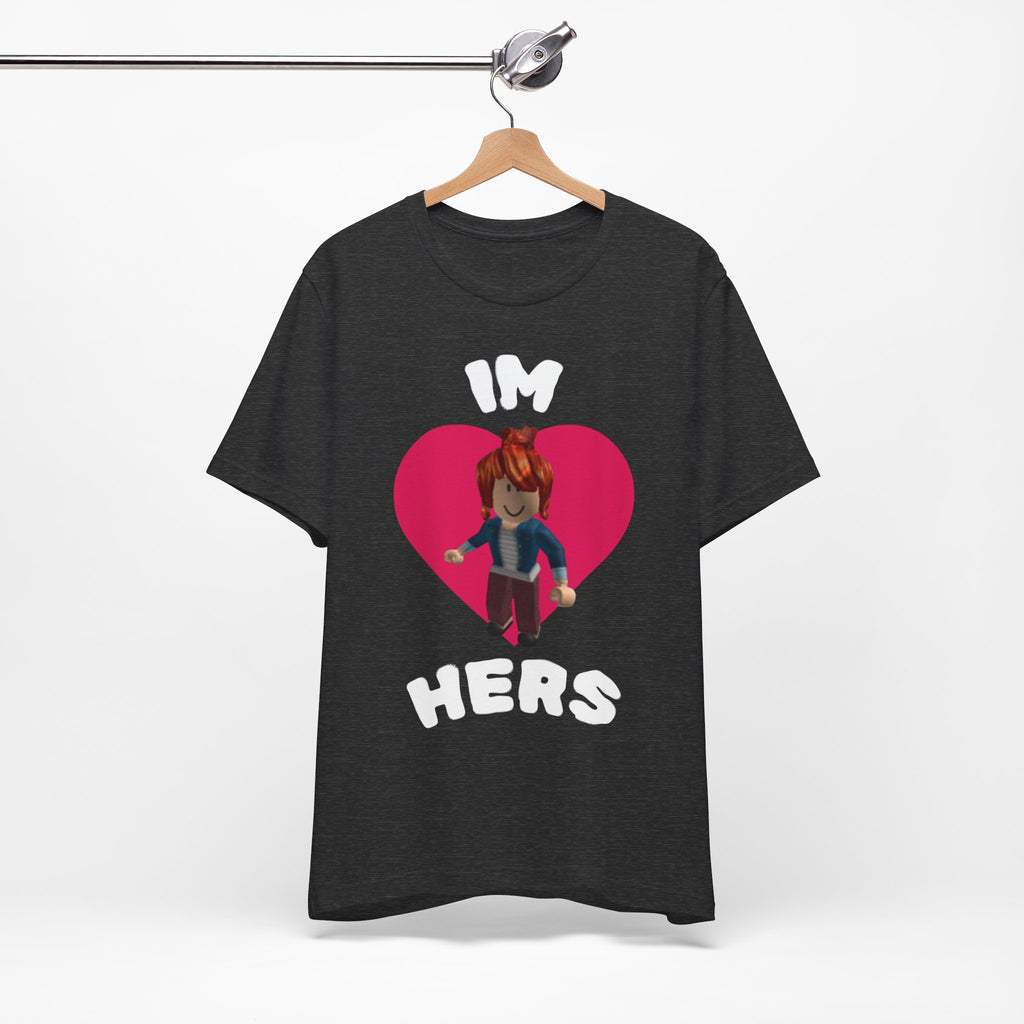 I'm Hers Graphic Tee — Cute Heart Roblox-Inspired Couple Shirt