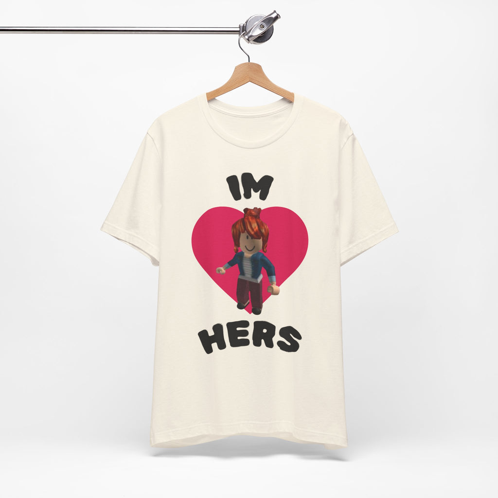 I'm Hers Graphic Tee — Cute Heart Roblox-Inspired Couple Shirt