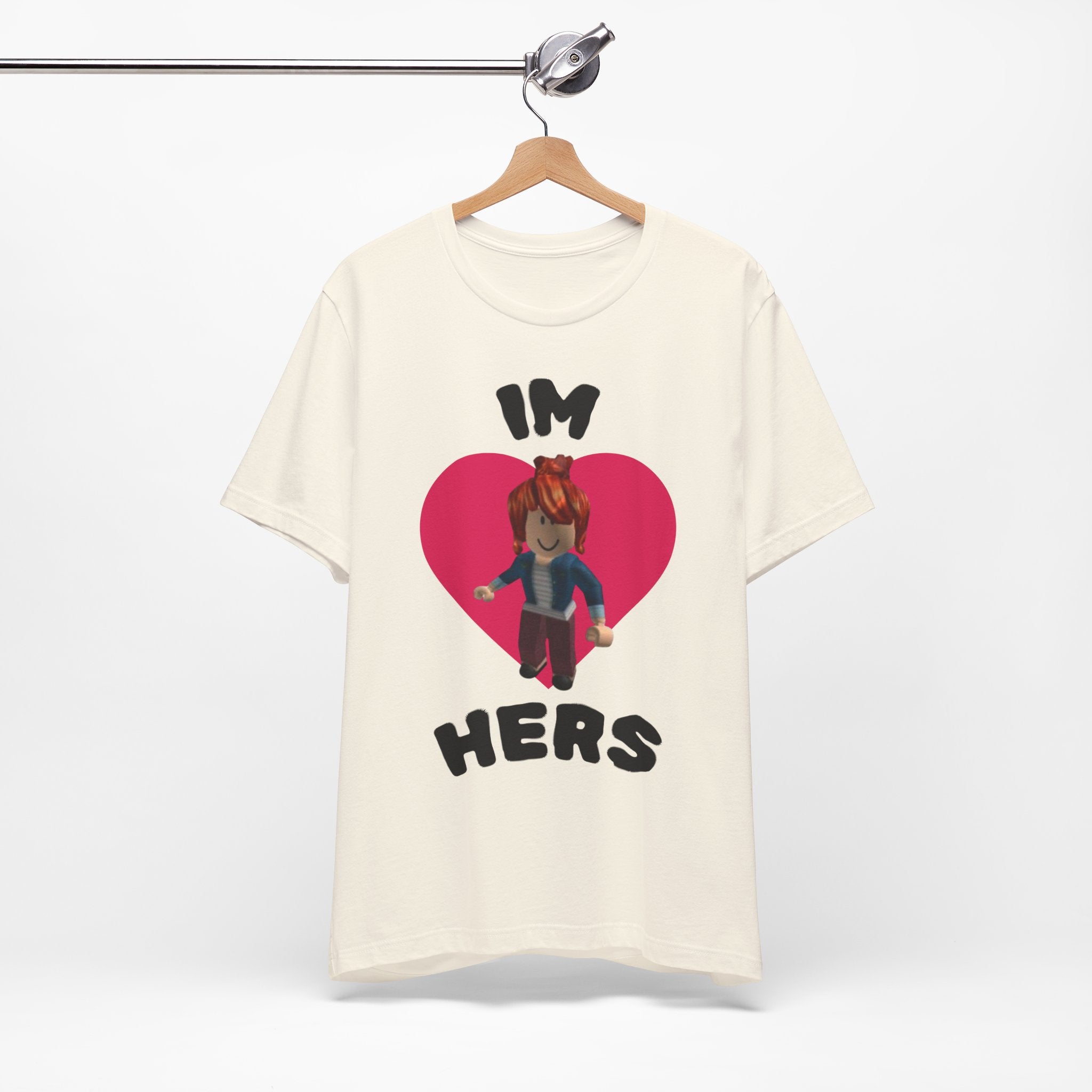 I'm Hers Graphic Tee — Cute Heart Roblox-Inspired Couple Shirt