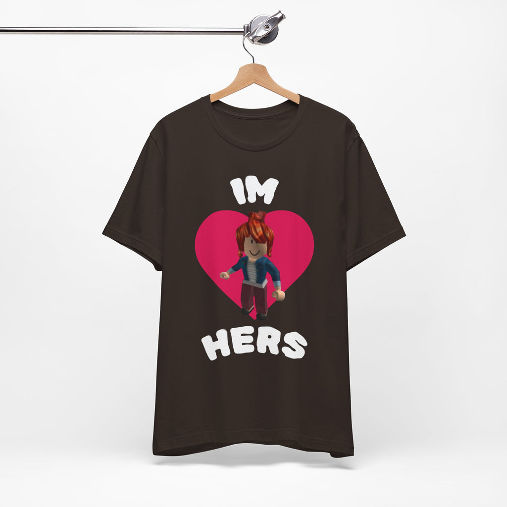 I'm Hers Graphic Tee — Cute Heart Roblox-Inspired Couple Shirt