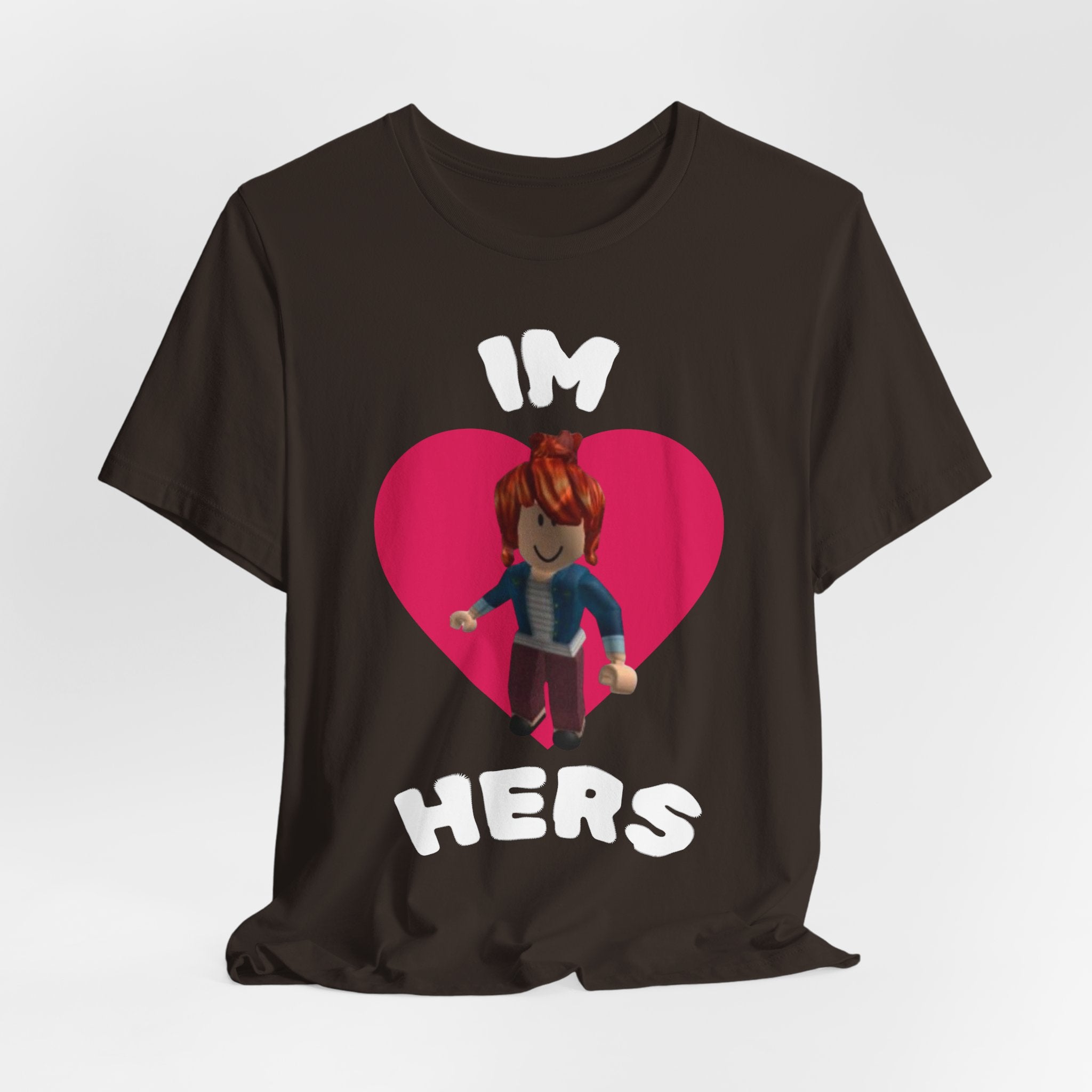 I'm Hers Graphic Tee — Cute Heart Roblox-Inspired Couple Shirt
