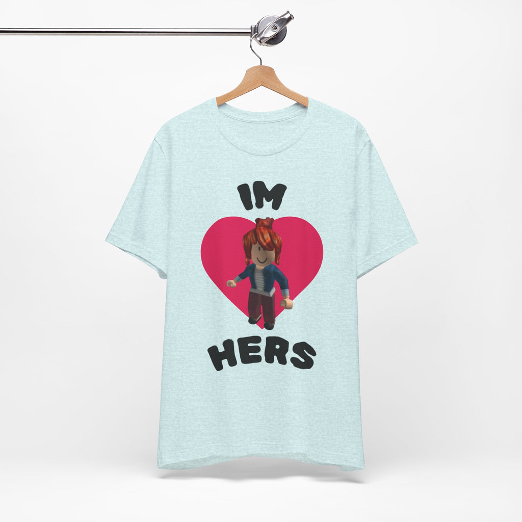 I'm Hers Graphic Tee — Cute Heart Roblox-Inspired Couple Shirt