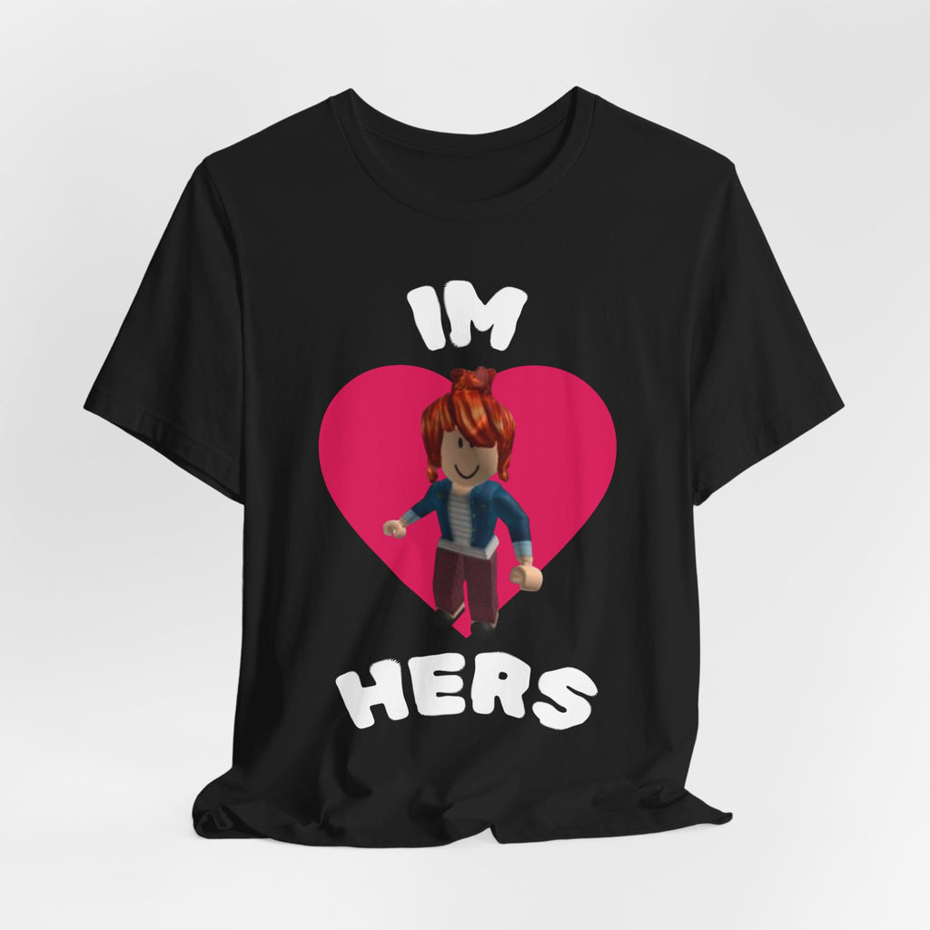 I'm Hers Graphic Tee — Cute Heart Roblox-Inspired Couple Shirt