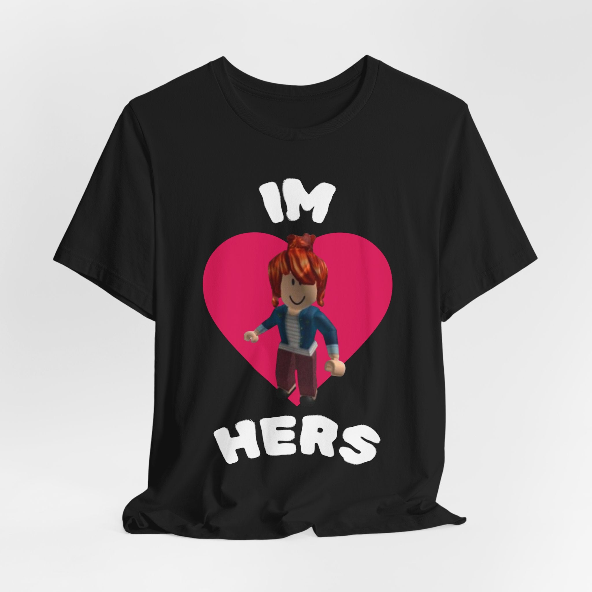 I'm Hers Graphic Tee — Cute Heart Roblox-Inspired Couple Shirt
