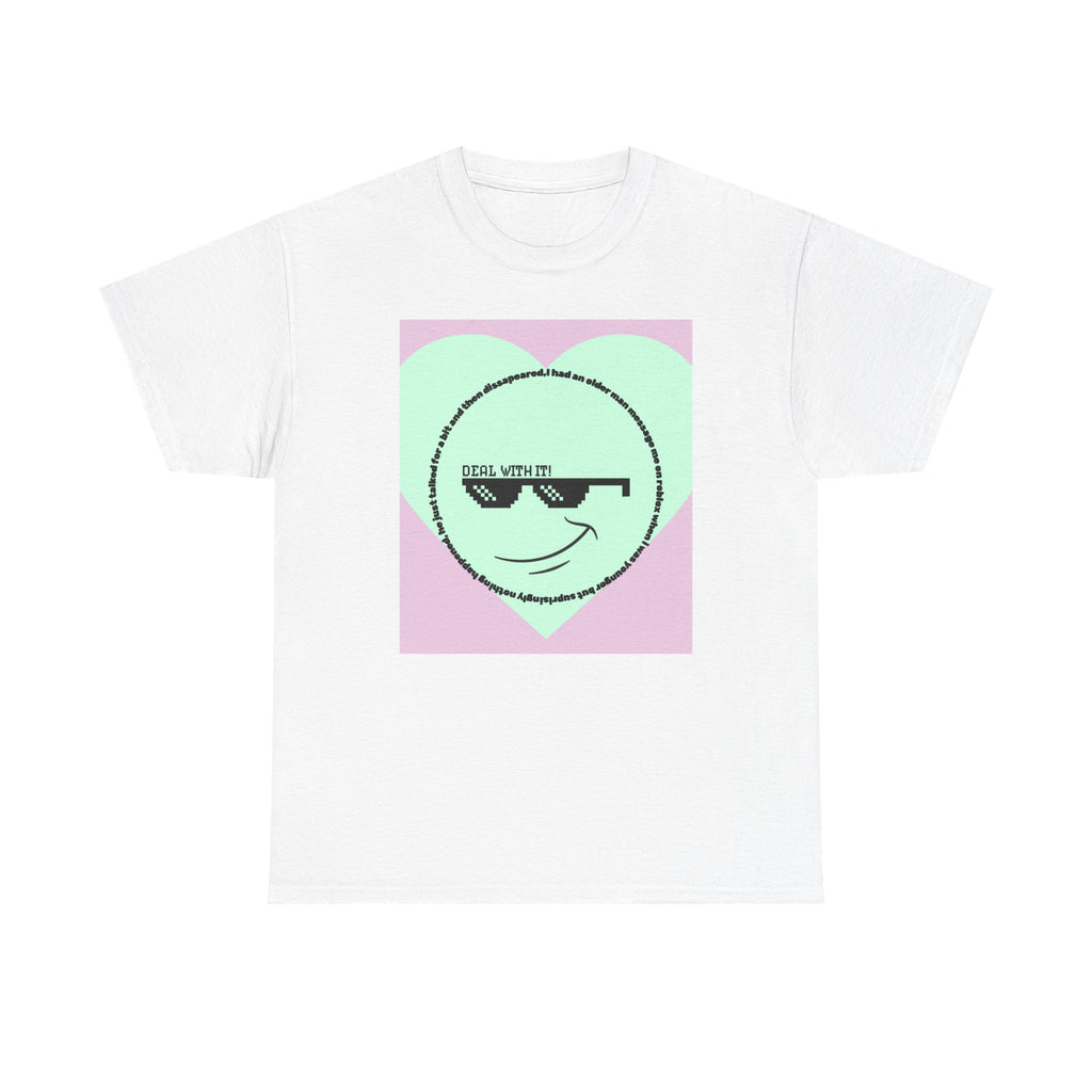 Cool Smirk Heart Tee — Pixel Sunglasses Graphic T-Shirt