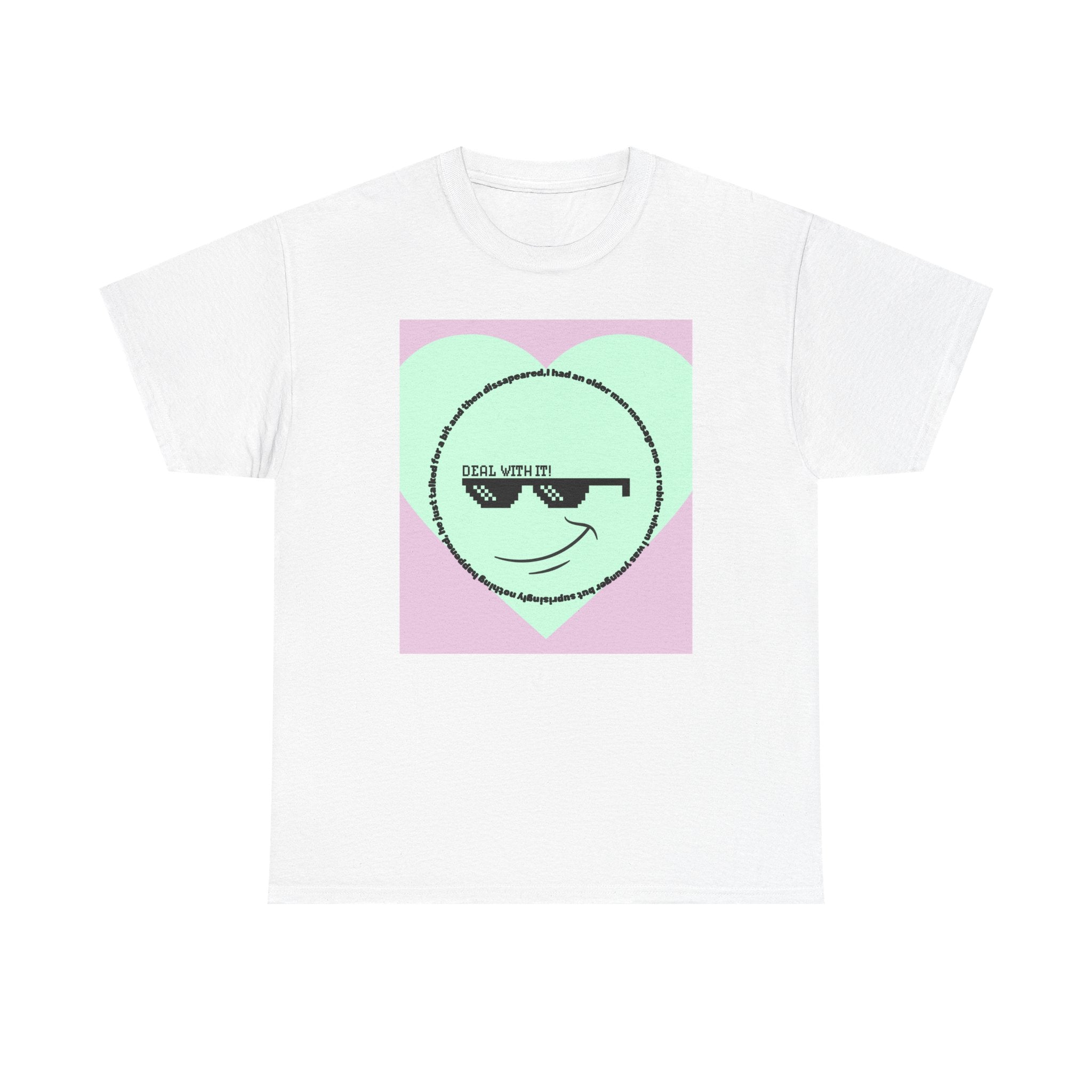 Cool Smirk Heart Tee — Pixel Sunglasses Graphic T-Shirt