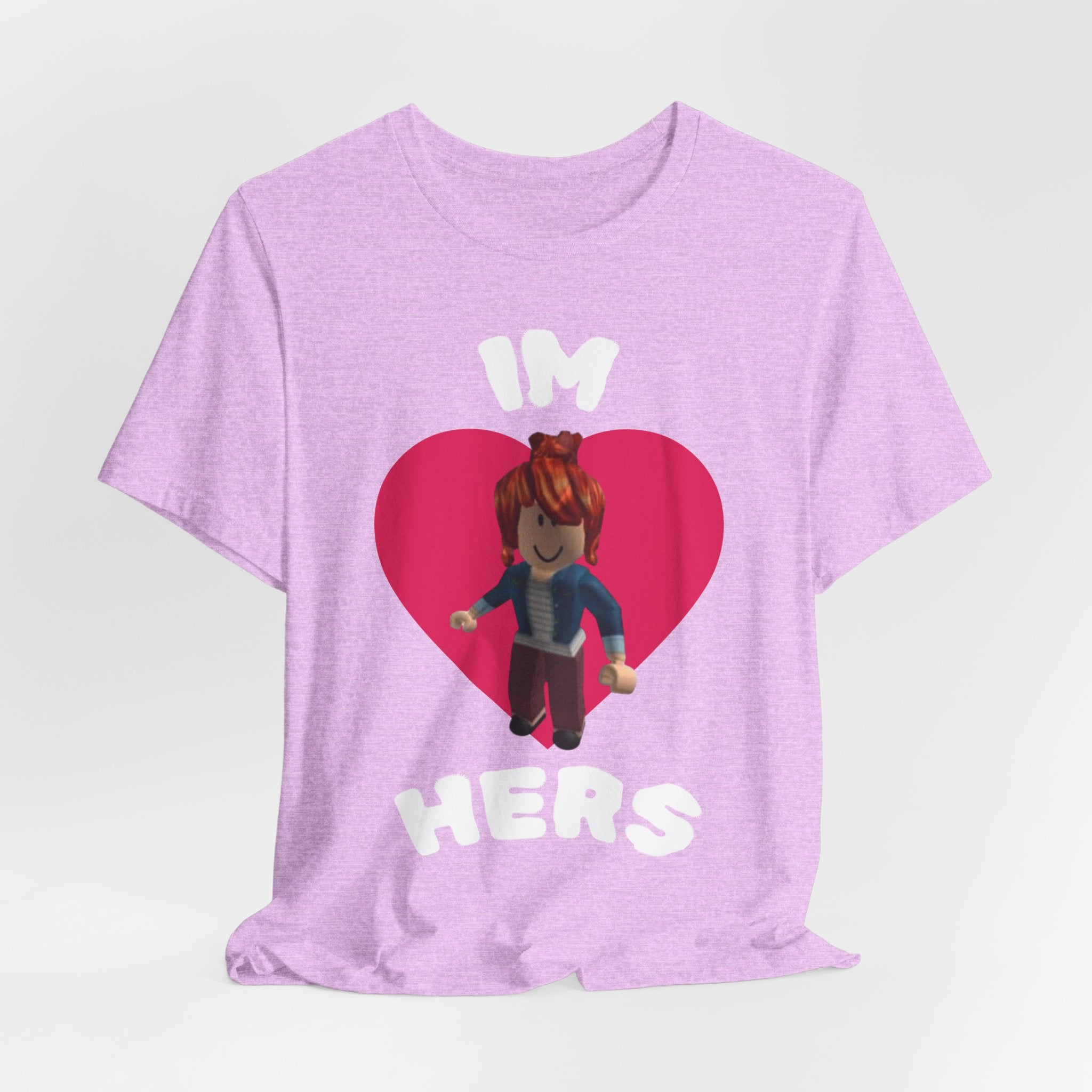 I'm Hers Graphic Tee — Cute Heart Roblox-Inspired Couple Shirt