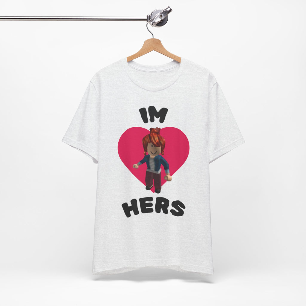 I'm Hers Graphic Tee — Cute Heart Roblox-Inspired Couple Shirt
