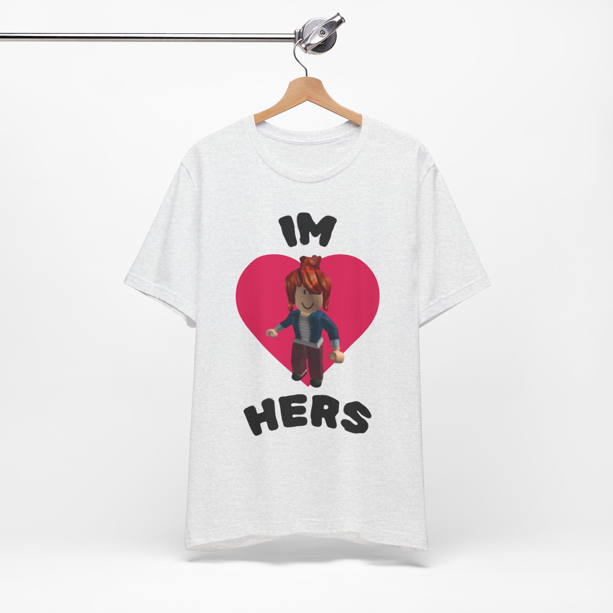 I'm Hers Graphic Tee — Cute Heart Roblox-Inspired Couple Shirt