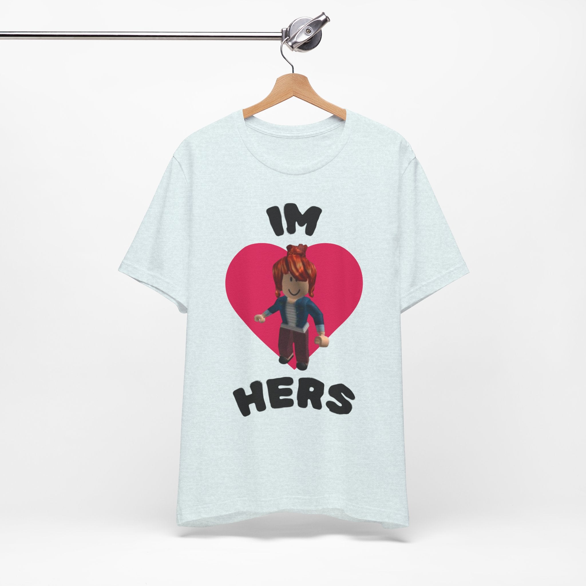 I'm Hers Graphic Tee — Cute Heart Roblox-Inspired Couple Shirt