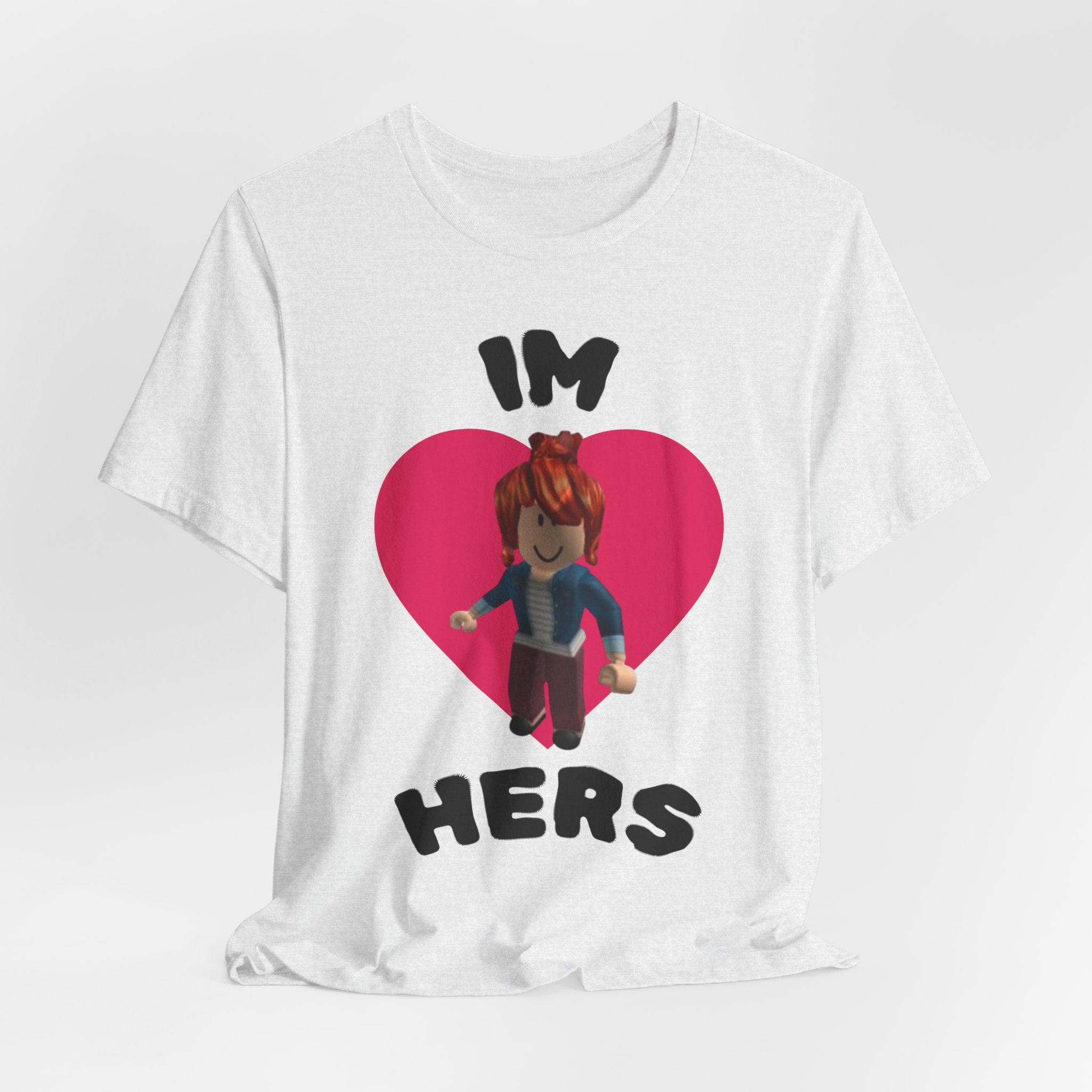I'm Hers Graphic Tee — Cute Heart Roblox-Inspired Couple Shirt