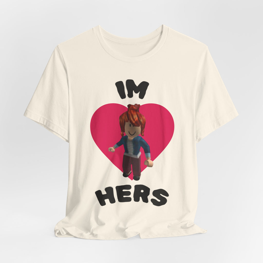 I'm Hers Graphic Tee — Cute Heart Roblox-Inspired Couple Shirt
