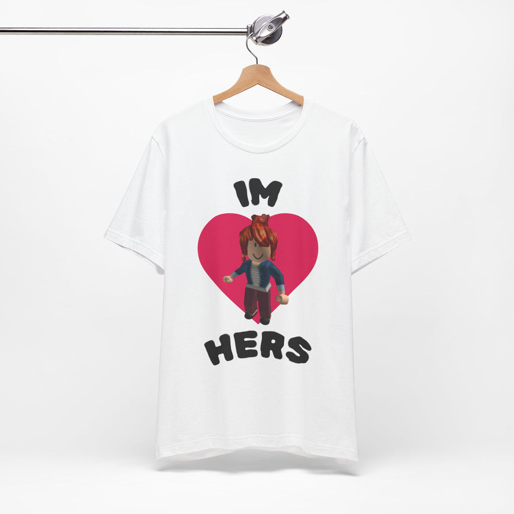 I'm Hers Graphic Tee — Cute Heart Roblox-Inspired Couple Shirt