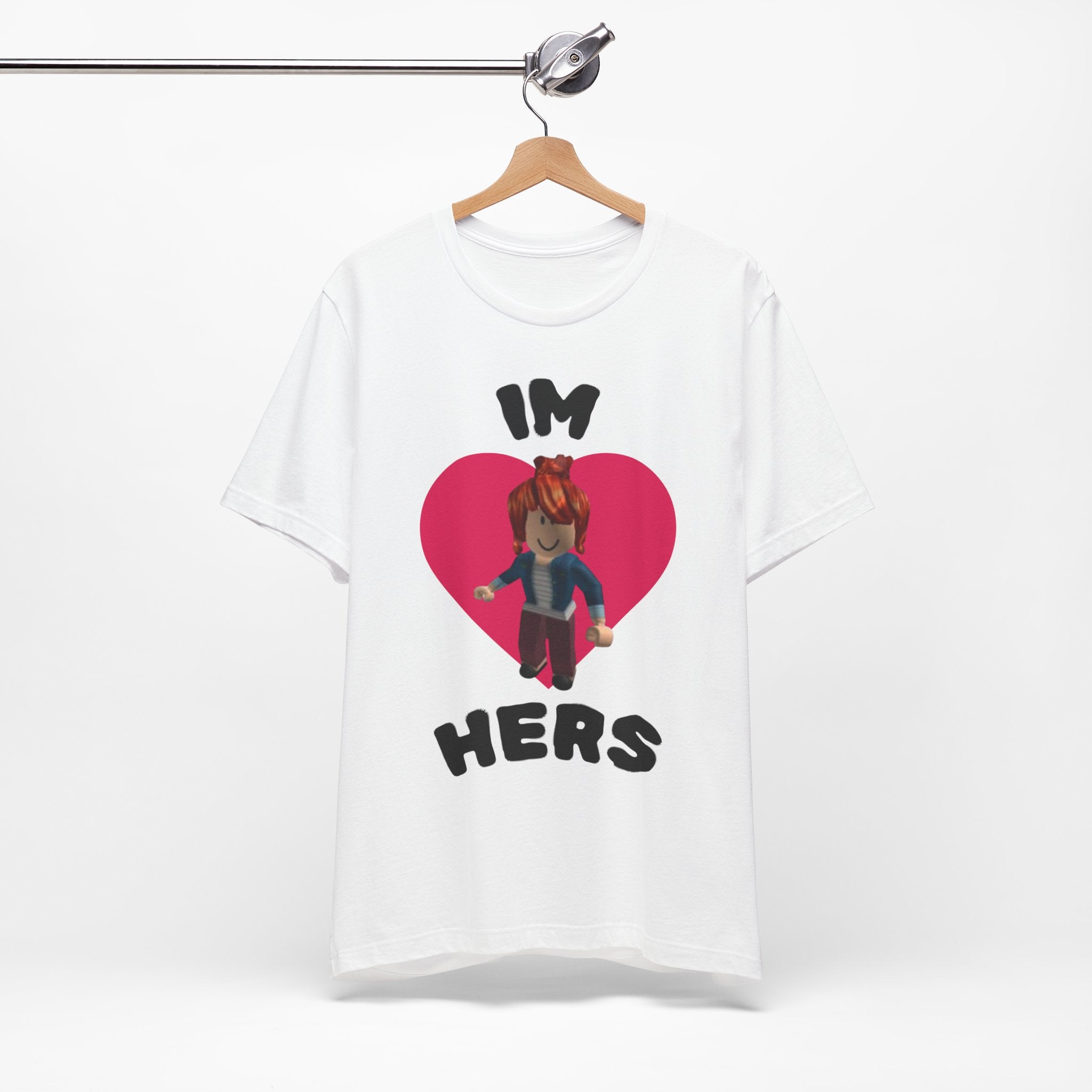 I'm Hers Graphic Tee — Cute Heart Roblox-Inspired Couple Shirt
