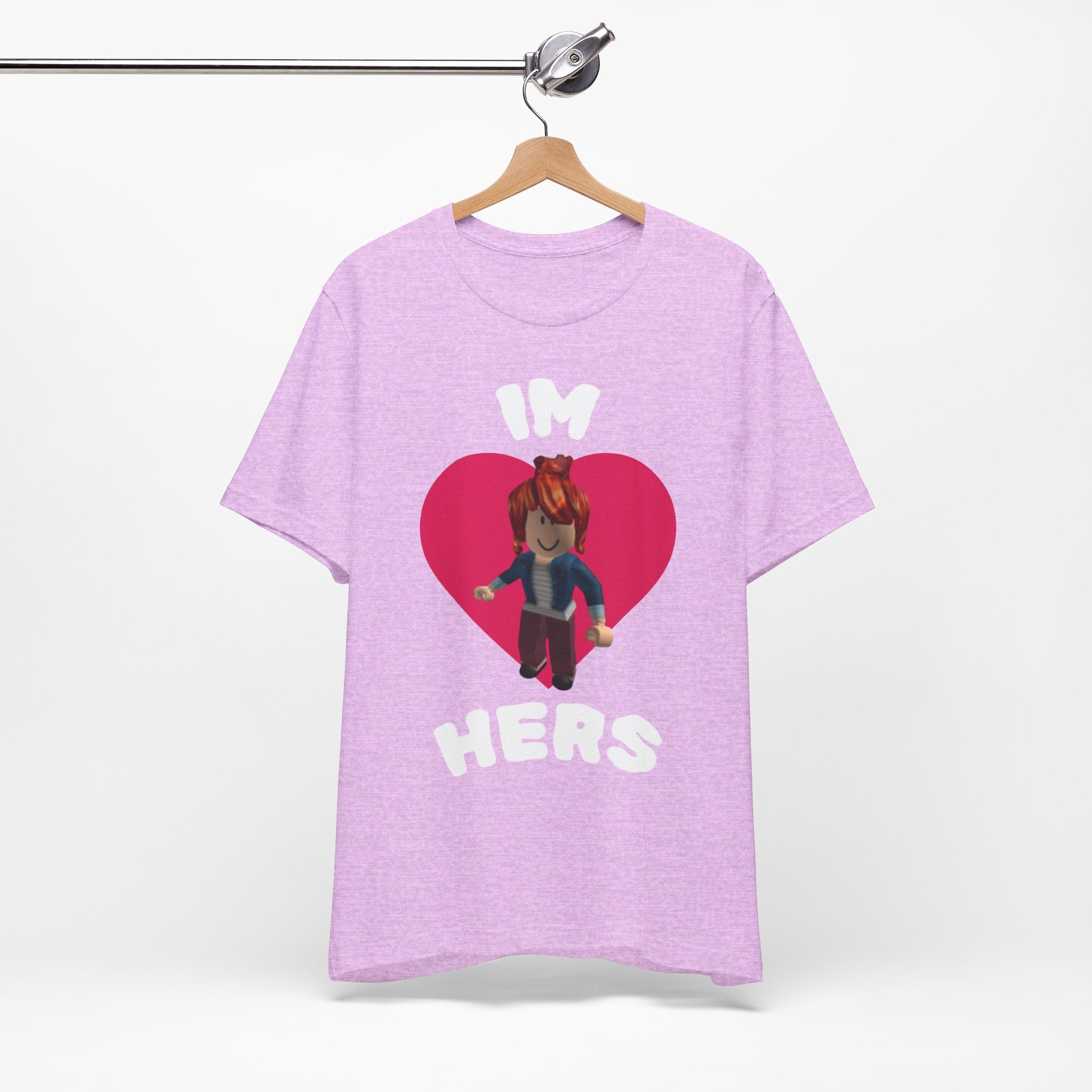 I'm Hers Graphic Tee — Cute Heart Roblox-Inspired Couple Shirt