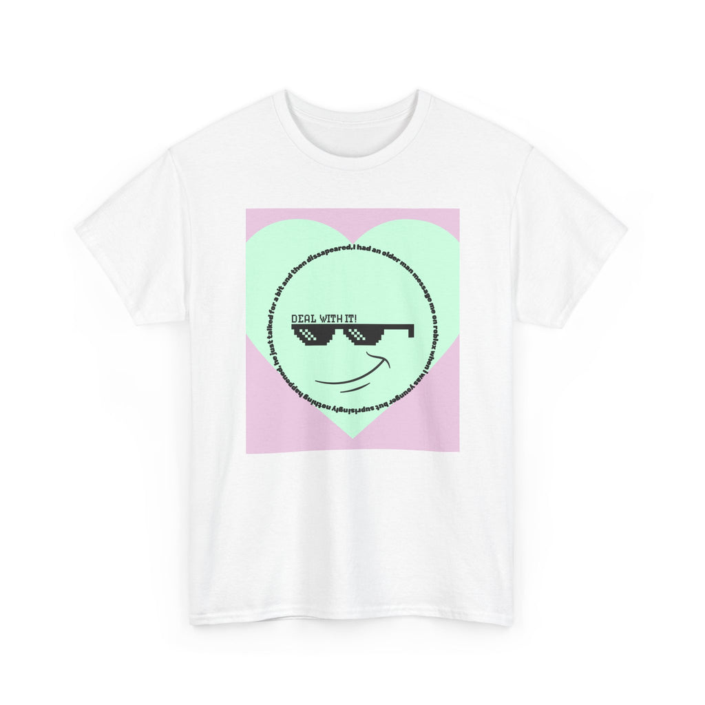 Cool Smirk Heart Tee — Pixel Sunglasses Graphic T-Shirt