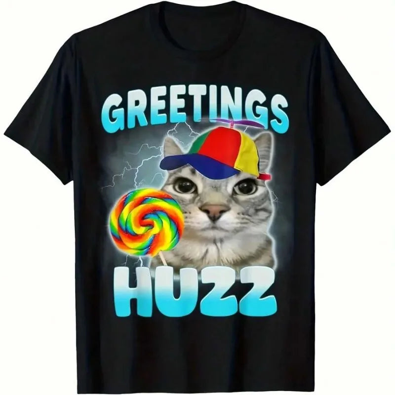 Huzz Cat Tee — Soft Breathable Unisex T-Shirt