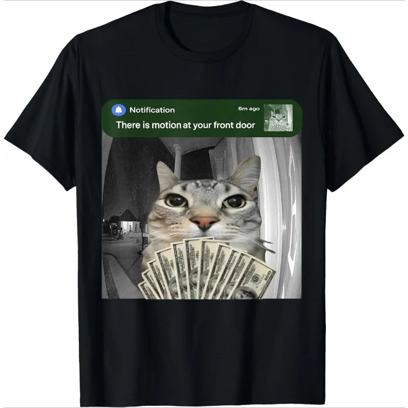 Abstract Cat Meme Tee — Humorous Women's Graphic T-Shirt